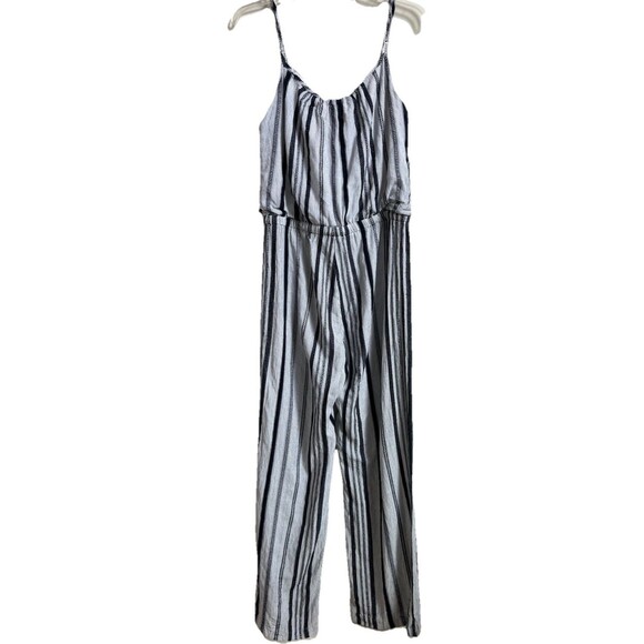 Fifteen Twenty Striped Sleeveless Jumpsuit Drawstring Waist Wide Leg Size S - Picture 2 of 9